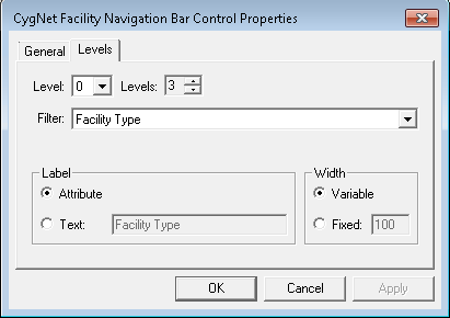 Facility Navigation Bar Tool - General tab
